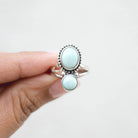 Larimar Silver Ring, Boho Statement Ring