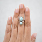 Larimar Silver Ring, Boho Statement Ring