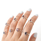 Dainty Garnet Ring, Birthstone Stacking Ring