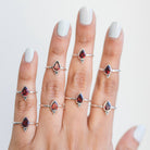 Dainty Garnet Ring, Birthstone Stacking Ring