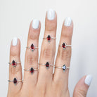 Dainty Garnet Ring, Birthstone Stacking Ring