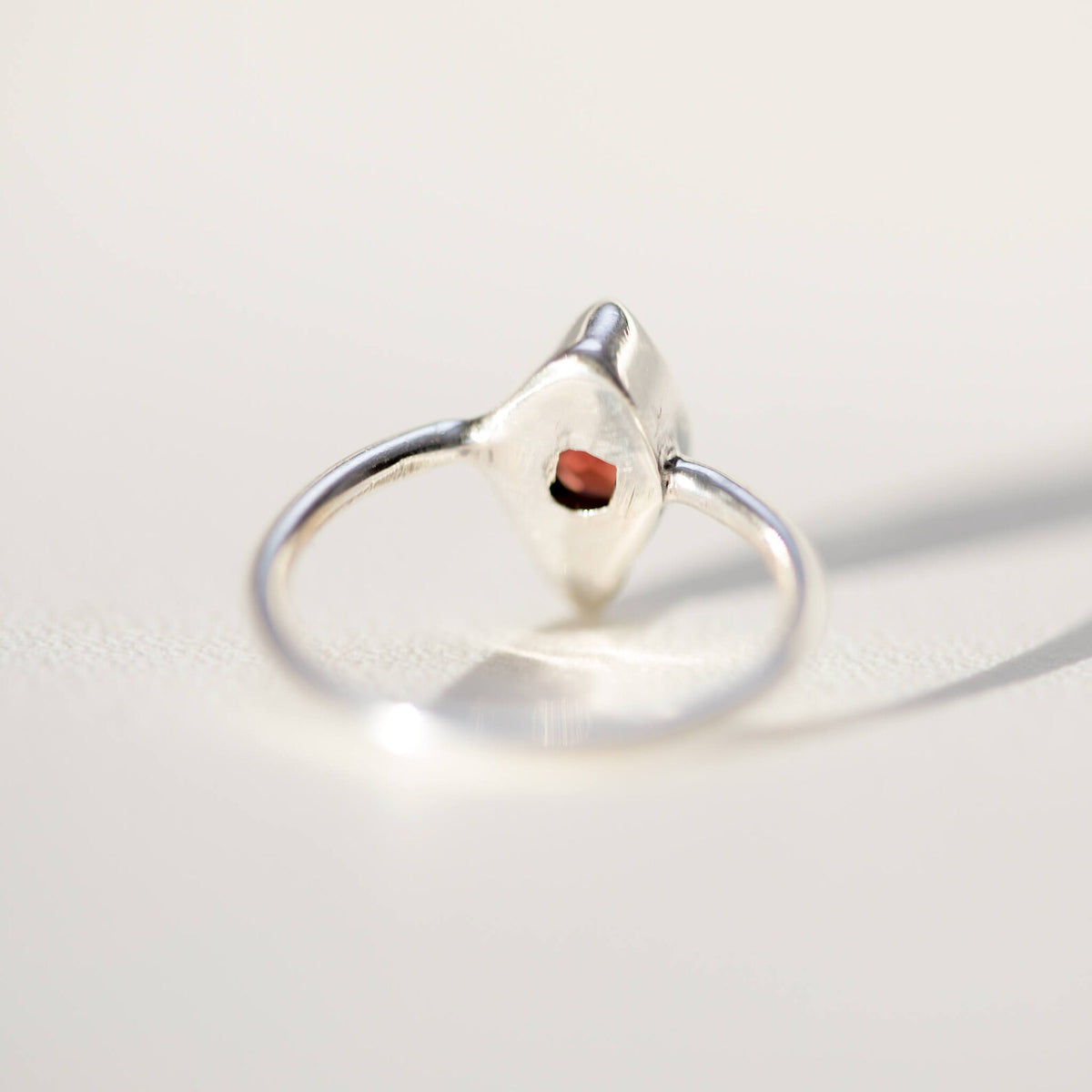 Dainty Garnet Ring, Birthstone Stacking Ring