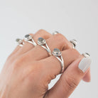Oval Labradorite Ring, Silver Promise Ring