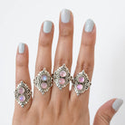 Pink Moonstone Ring, Pink Cocktail Ring