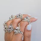 Pink Moonstone Ring, Pink Cocktail Ring