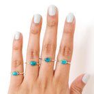 Dainty Turquoise Ring, Oval Turquoise Minimalist Ring