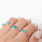 Dainty Turquoise Ring, Oval Turquoise Minimalist Ring