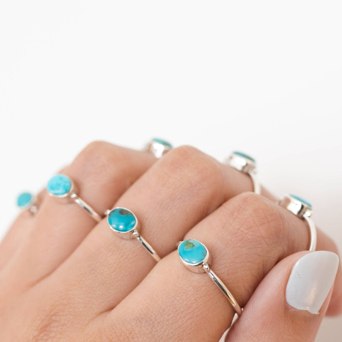 Dainty Turquoise Ring, Oval Turquoise Minimalist Ring