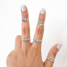 Round Moonstone Ring, Everyday Stack Ring