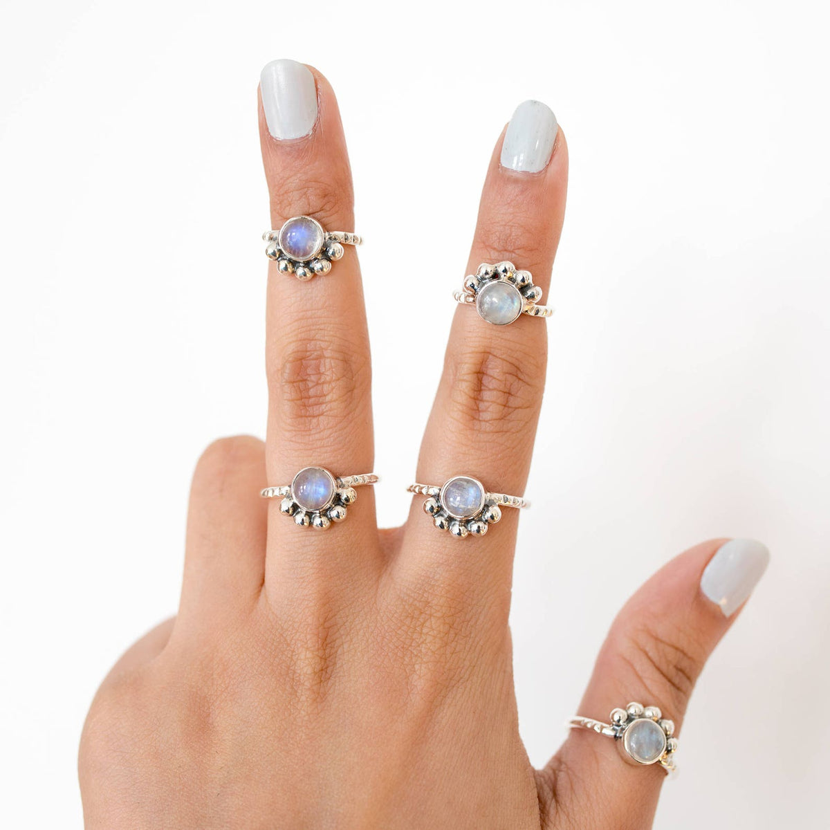 Round Moonstone Ring, Everyday Stack Ring