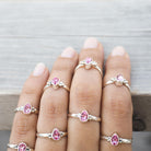 Pink Crystal Ring, Pear Swarovski Ring