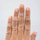 Pink Crystal Ring, Pear Swarovski Ring