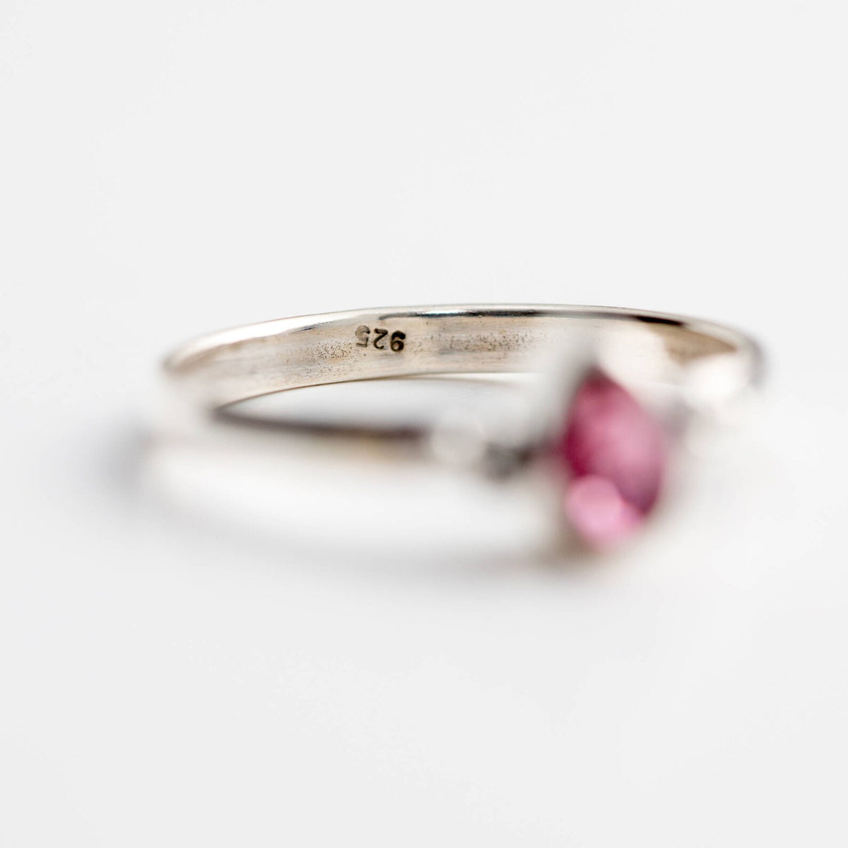Pink Crystal Ring, Pear Swarovski Ring