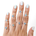 Tiny Moonstone Ring, Round Blue Moonstone Ring