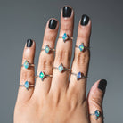 Rainbow Opal Ring, Opal Stacking Rings
