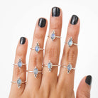 Oval Moonstone Ring, Boho Stack Rings