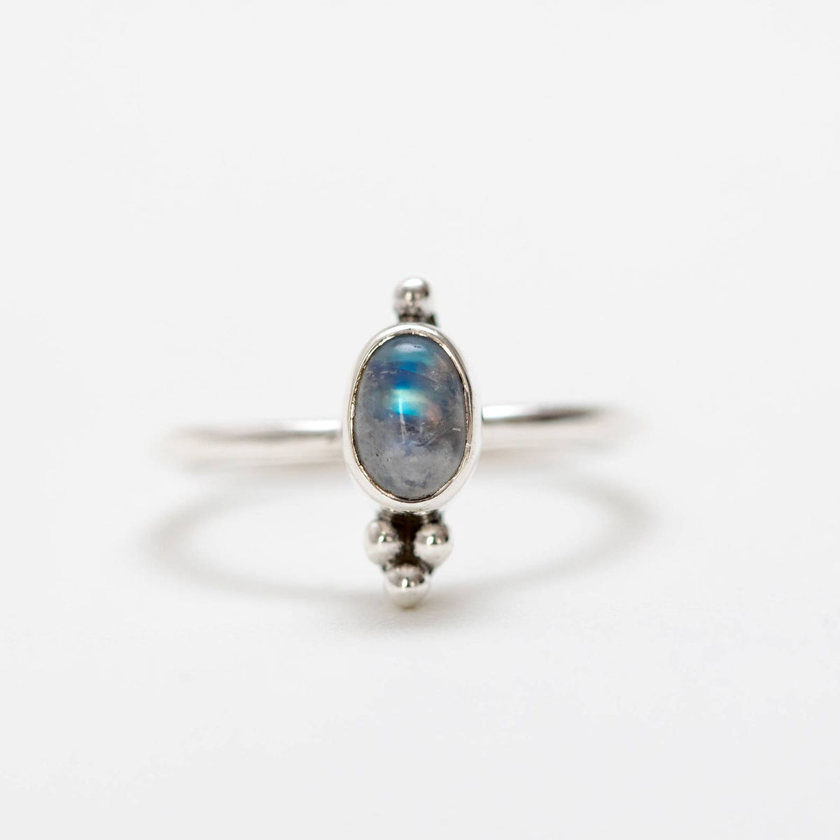 Oval Moonstone Ring, Boho Stack Rings
