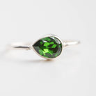 Swarovski Crystal Ring, Dainty Emerald Ring