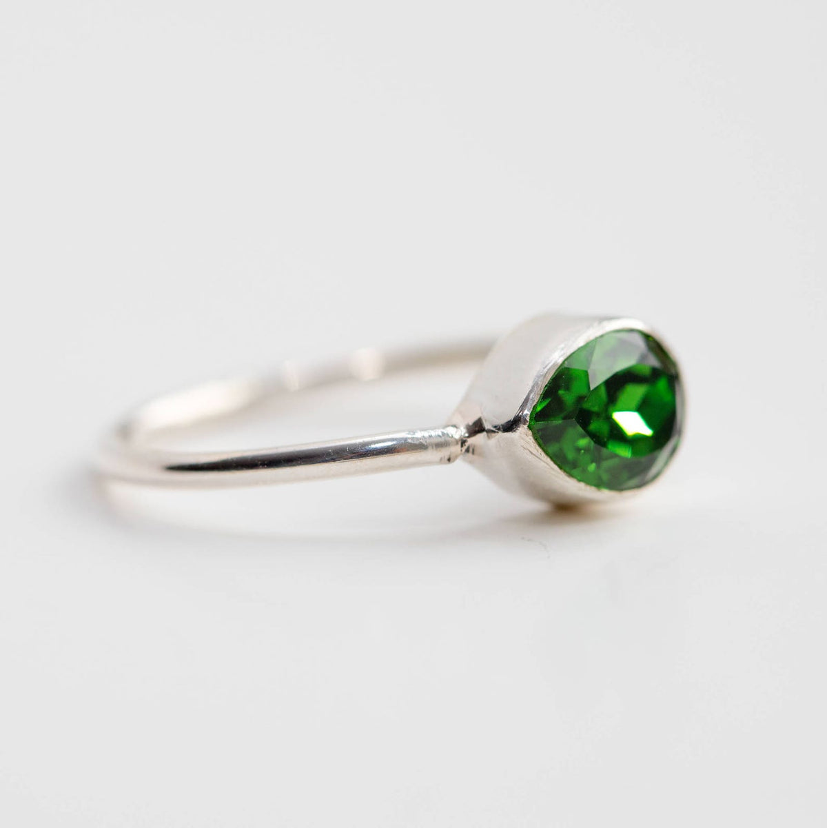 Swarovski Crystal Ring, Dainty Emerald Ring