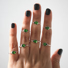 Swarovski Crystal Ring, Dainty Emerald Ring