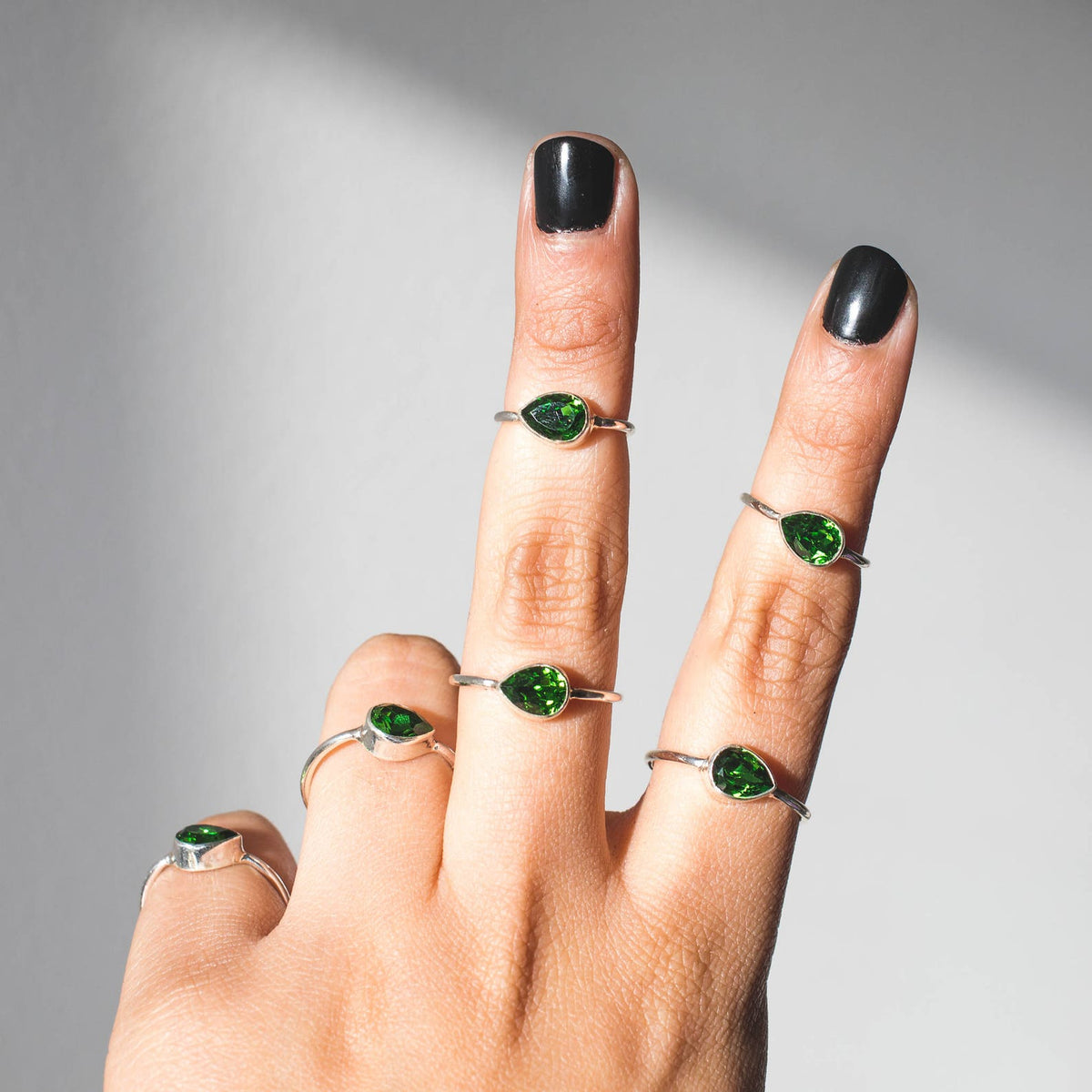 Swarovski Crystal Ring, Dainty Emerald Ring