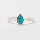 Dainty Turquoise Ring, Tiny Gemstone Ring, Delicate Silver Ring