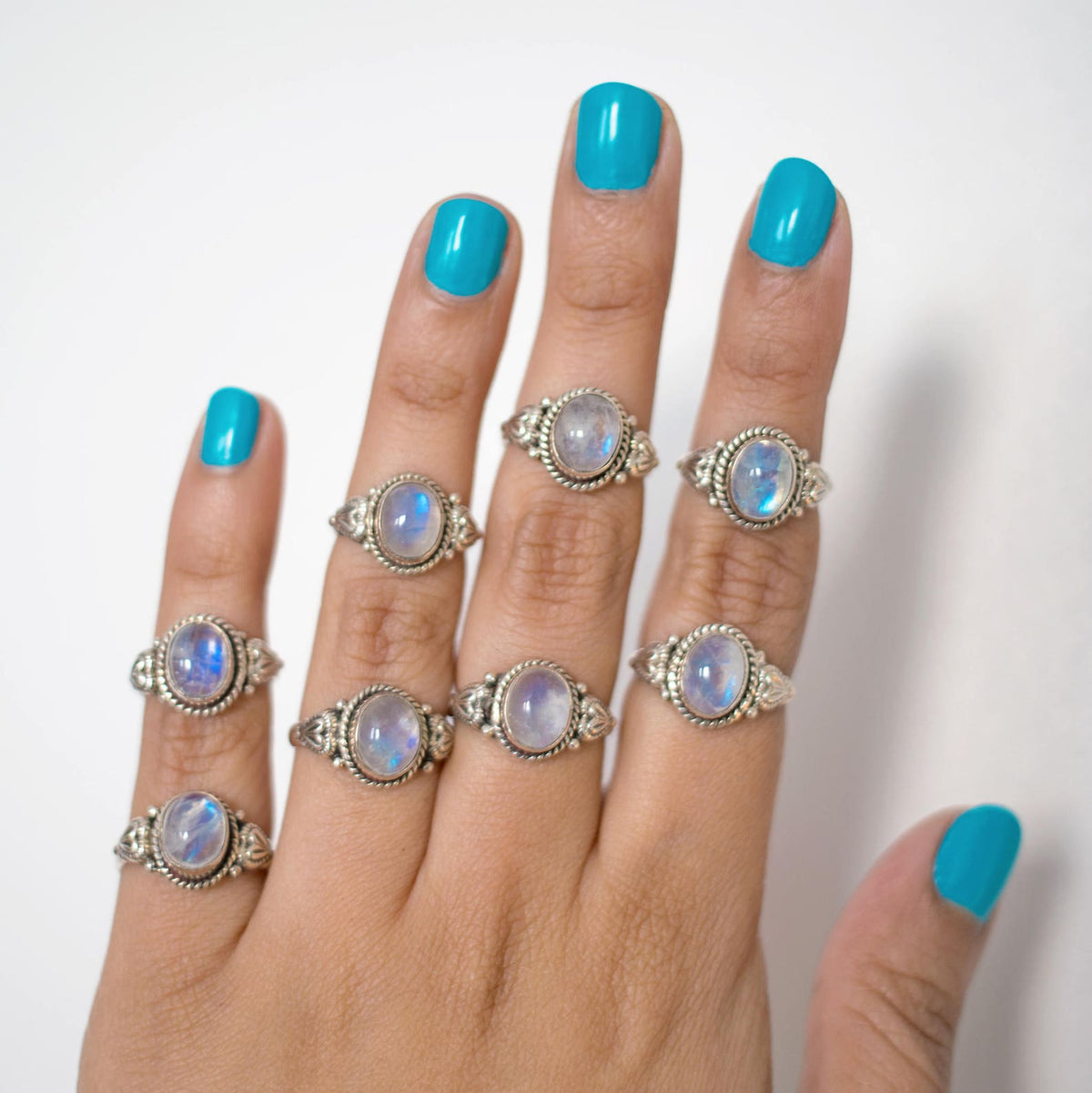 Rainbow Moonstone Ring, Anniversary Gift