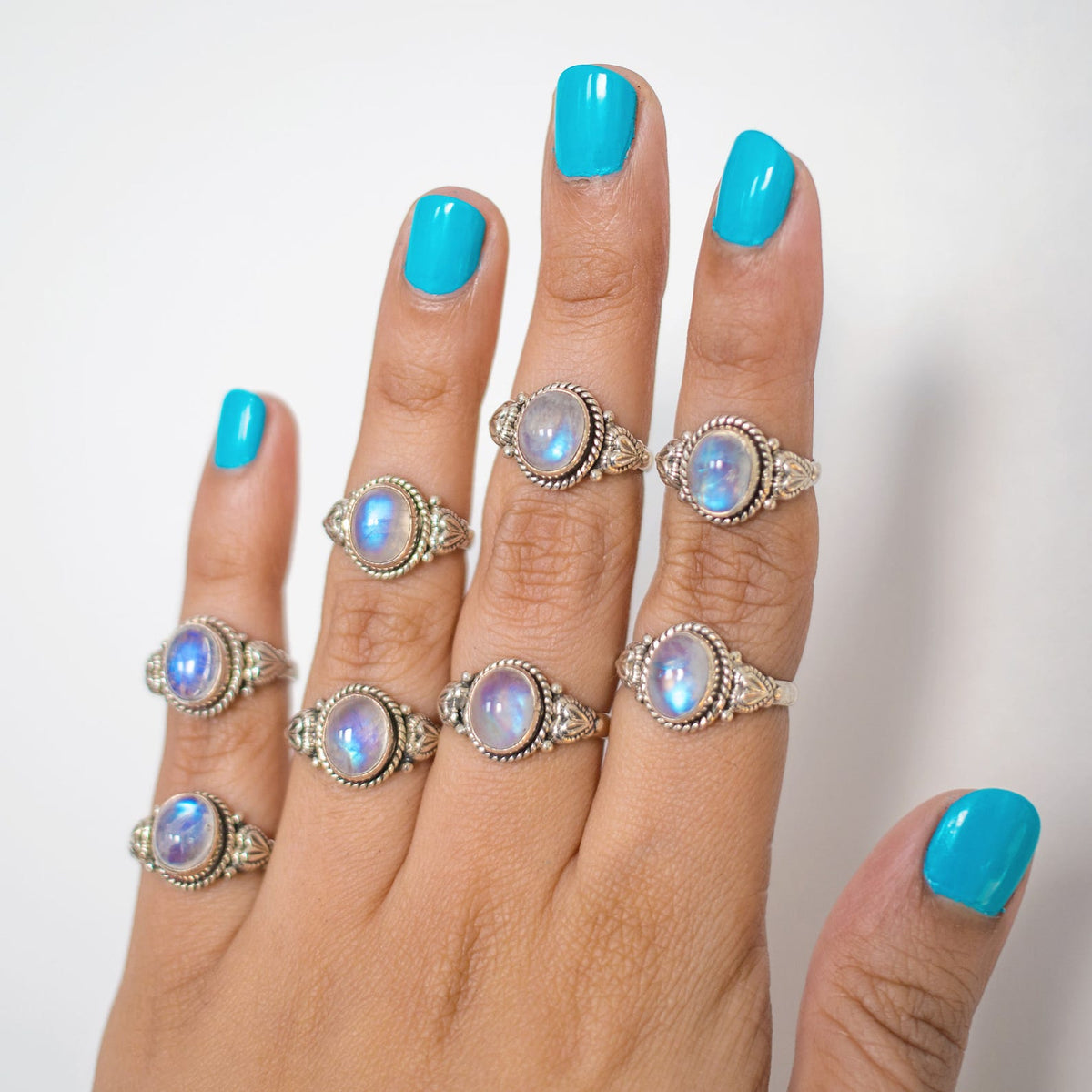 Rainbow Moonstone Ring, Anniversary Gift