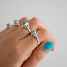 Oval Turquoise Ring, Forget Me Not Ring, Bohemian Rings, Boho Gypsy Ring