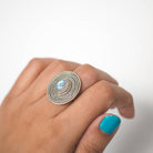 Large Silver Ring, Moonstone Ring
