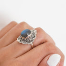 Labradorite Ring - Oval Stone Ring