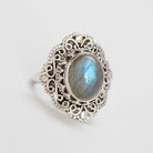 Labradorite Ring - Oval Stone Ring