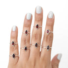 Dainty Garnet Ring, Birthstone Stacking Ring