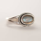 Oval Labradorite Ring, Silver Promise Ring