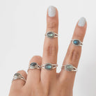 Oval Labradorite Ring, Silver Promise Ring