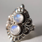 Round Moonstone Ring, Silver Cocktail Ring