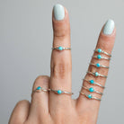 Tiny Turquoise Ring, Round Turquoise Ring