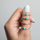 Tiny Turquoise Ring, Round Turquoise Ring