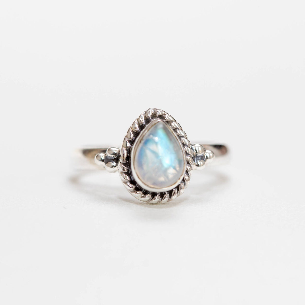 Moonstone Boho Rings, Teardrop Stone Ring