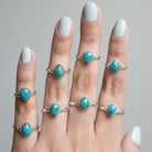 Pear Turquoise Ring, Natural Stone Ring