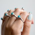 Pear Turquoise Ring, Natural Stone Ring