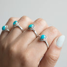 Pear Turquoise Ring, Natural Stone Ring
