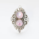 Pink Moonstone Ring, Pink Cocktail Ring
