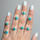 Pear Turquoise Ring, Minimalist Silver Ring