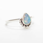 Silver Opal Ring, Pear Opal Stack Ring