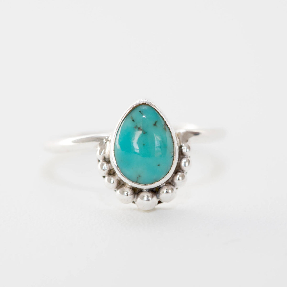 Pear Turquoise Ring, Unique Sterling Ring