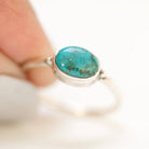 Dainty Turquoise Ring, Oval Turquoise Minimalist Ring
