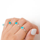 Dainty Turquoise Ring, Oval Turquoise Minimalist Ring