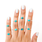 Dainty Turquoise Ring, Oval Turquoise Minimalist Ring