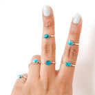 Dainty Turquoise Ring, Oval Turquoise Minimalist Ring